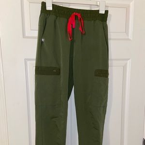 Dark olive FIGS joggers size S